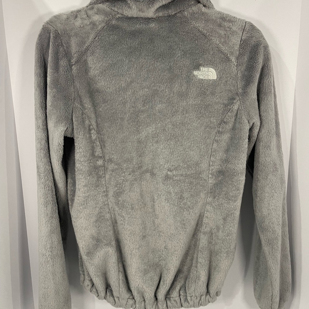 The North Face Gray Fuzzy Fleece Jacket Women's Sz S Full Zip Thermal Pockets - Picture 6 of 7